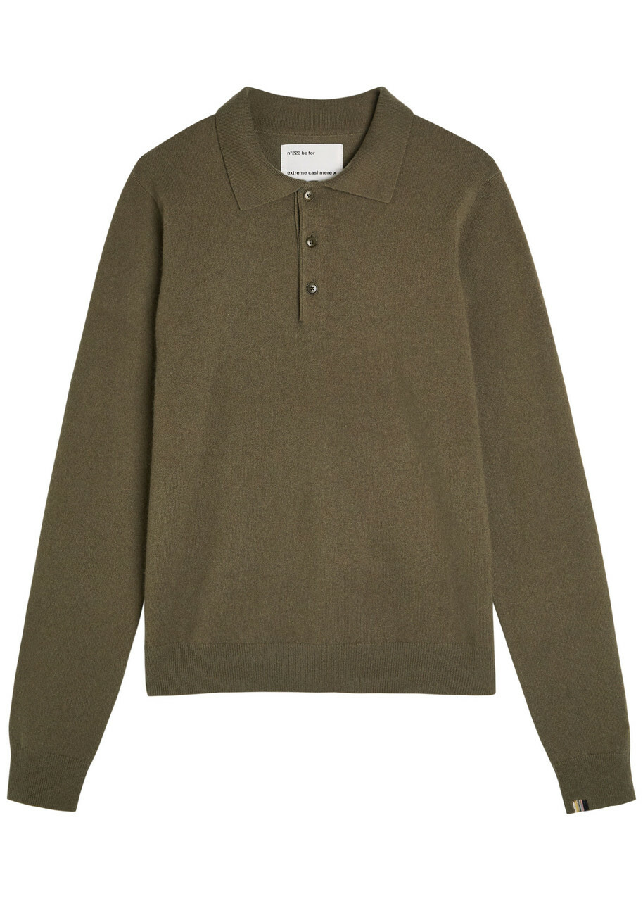 Extreme Cashmere N°223 Be For Cashmere-blend Polo Jumper - Dark Green - One Size