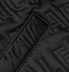 Balenciaga - Oversized Logo-Embossed Satin Bomber Jacket - Black
