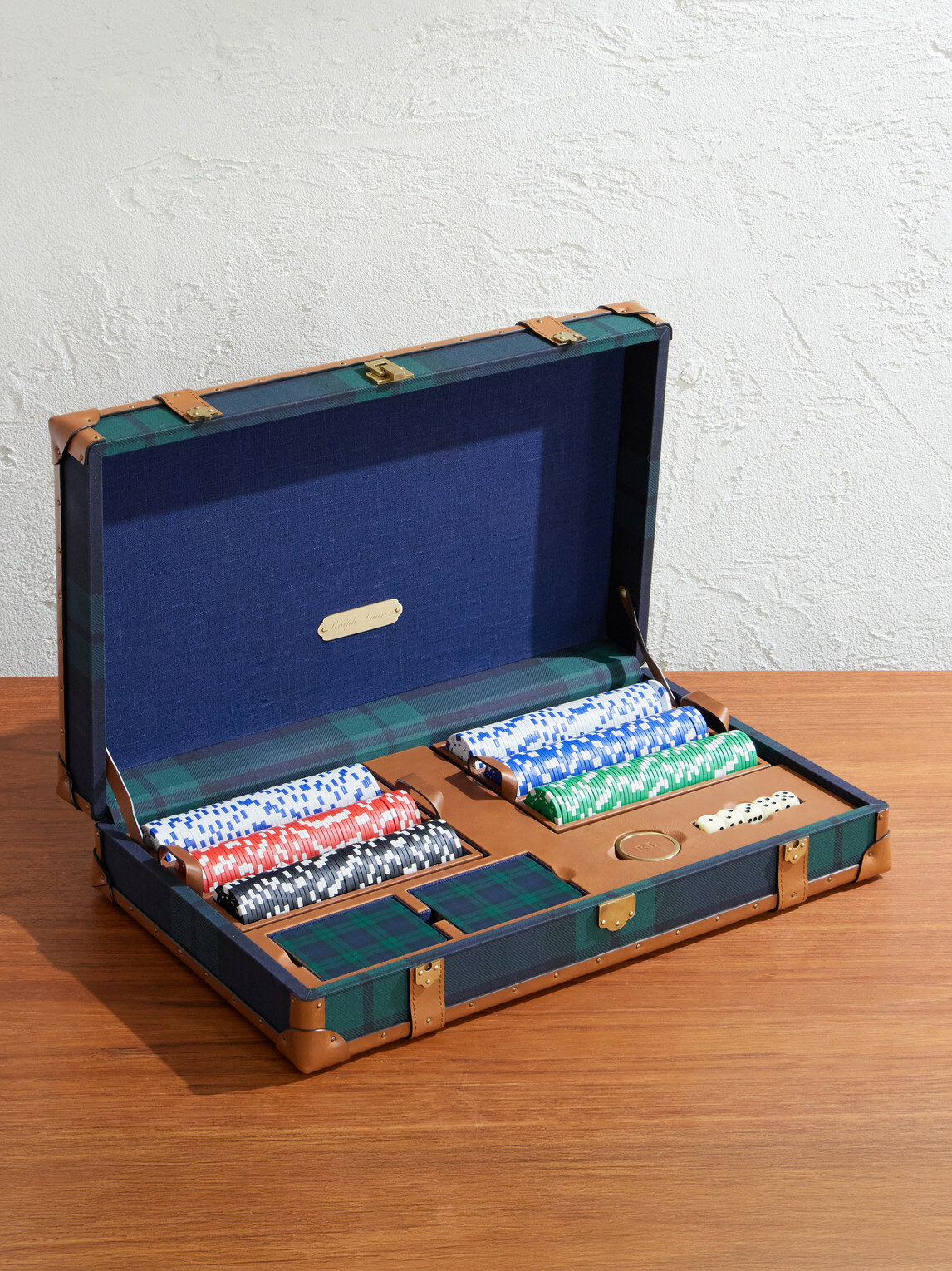 Ralph Lauren Home - Sawyer Leather-Trimmed Checked Canvas Poker Set