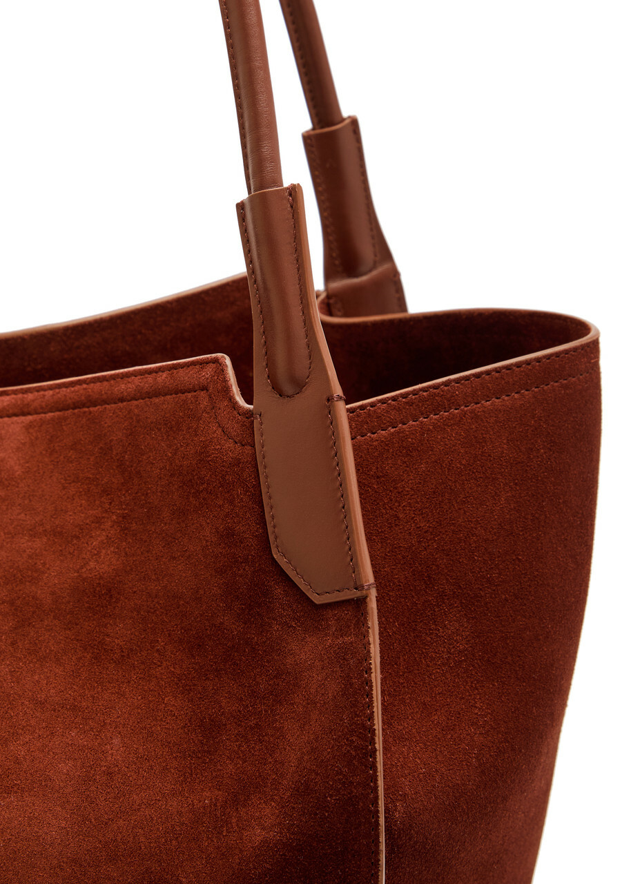 Victoria Beckham Victoria Panelled Suede Tote - Dark Brown - One Size