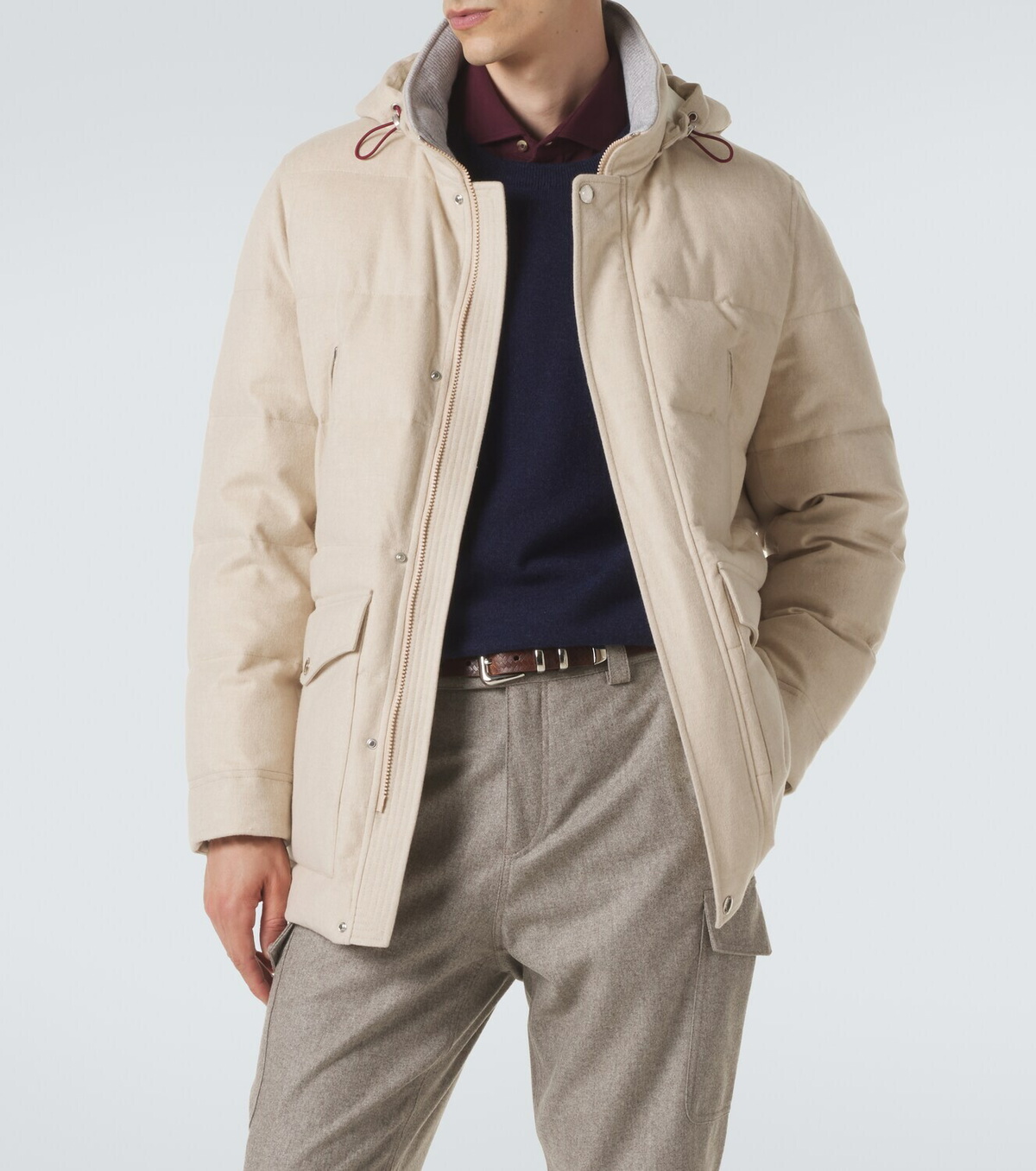 Brunello Cucinelli Wool flannel down parka