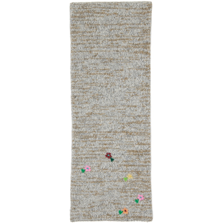 Photo: Dries Van Noten Gray Wool & Cashmere Scarf