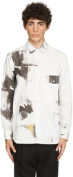 Isabel Benenato White Printed Poplin Shirt