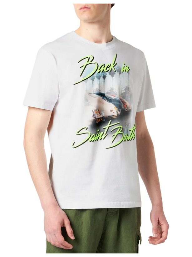 Photo: MC2 Saint Barth Man Cotton T-shirt With Back In Saint Barth Print