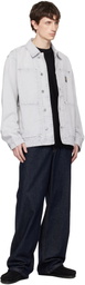 Carhartt Work In Progress Gray OG Double Front Denim Jacket