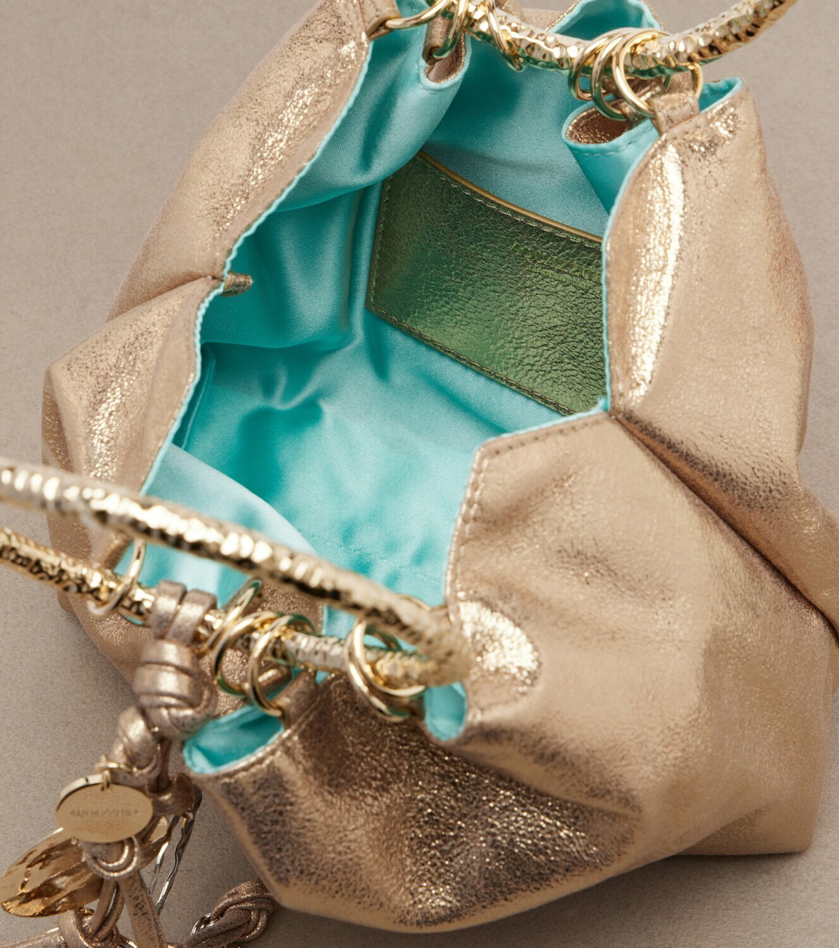 Aquazzura Night Stars Mini leather bucket bag