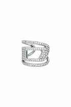 Diesel Stainless steel glitz D band ring - Rings - Unisex - Silver