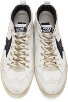 Golden Goose White & Black Mid Star Classic Sneakers