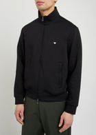 Emporio Armani Logo-embroidered Jersey Sweatshirt Black
