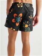 Bather - Straight-Leg Mid-Length Floral-Print Swim Shorts - Black