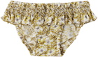 Bonpoint Baby White & Yellow Sardaigne Swim Briefs