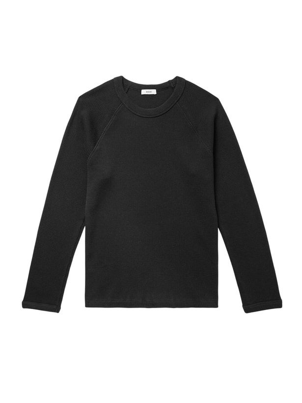 Photo: AGOLDE - Payson Waffle-Knit Cotton-Blend T-Shirt - Gray
