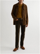 Tod's - Flared Cotton-Velvet Trousers - Brown