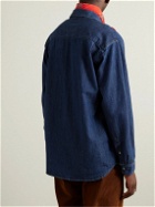 Nudie Jeans - Filip Logo-Embroidered Denim Shirt - Blue