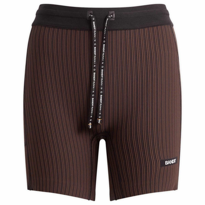 Photo: Bandit Women's Variegated Striped Cadence™ 5” Compression Short in Cacao/Bandit Black