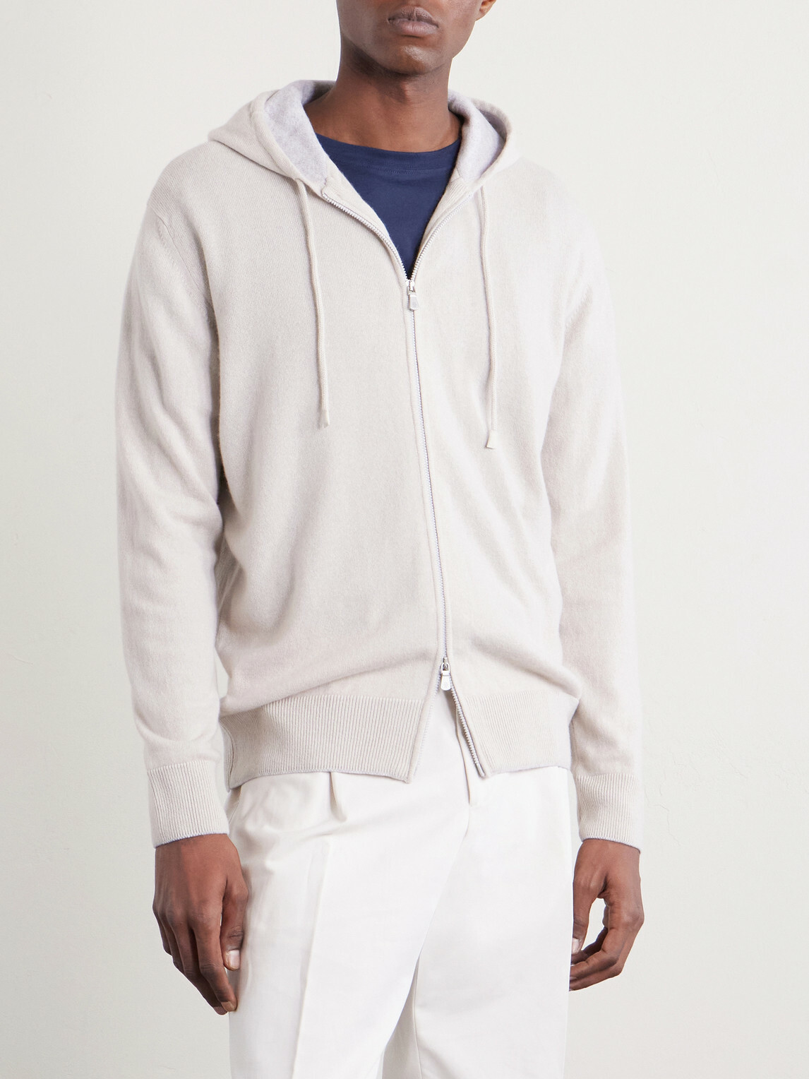 Eleventy - Cashmere Zip-Up Hoodie - Neutrals