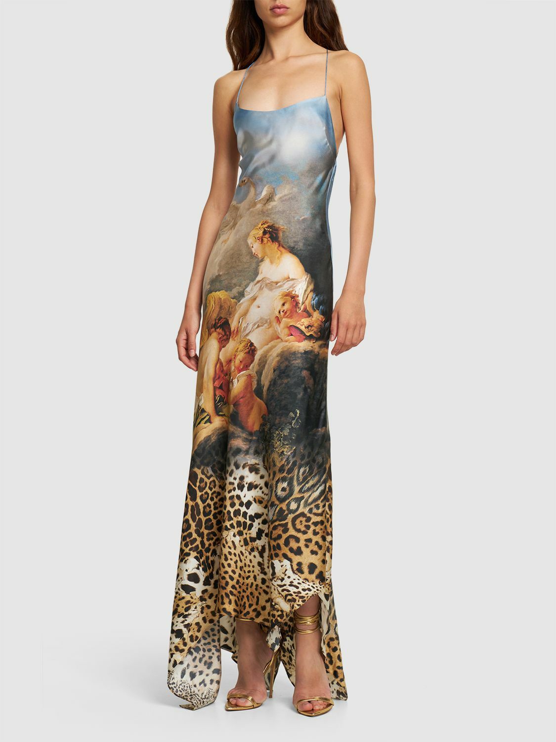 ROBERTO CAVALLI Printed Silk Long Dress Roberto Cavalli