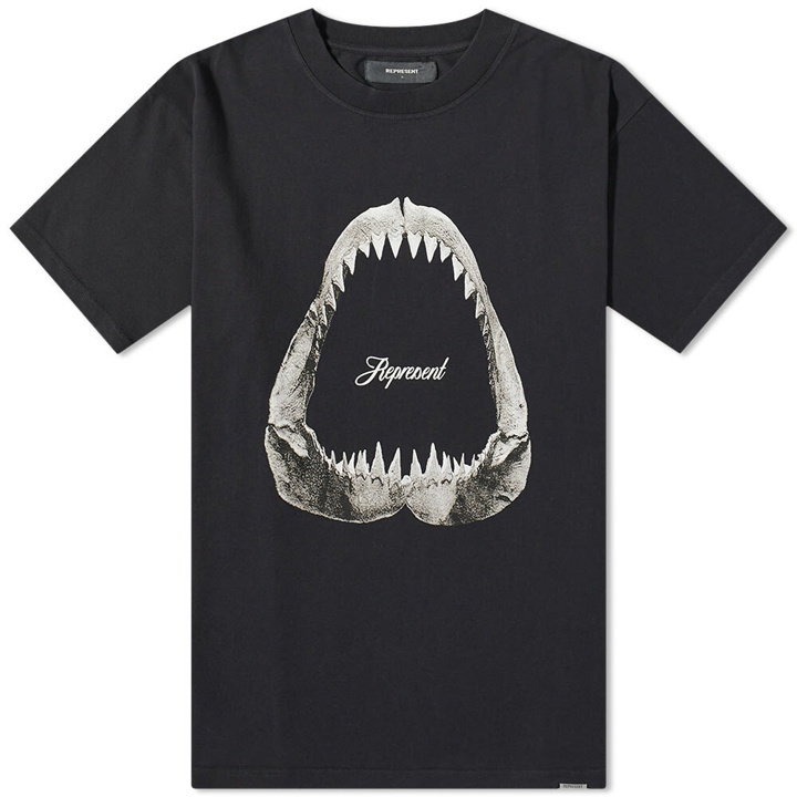 Photo: Represent Men's Shark Jaws T-Shirt in Off Black