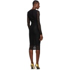 Versace Jeans Couture Black Mesh Logo Dress