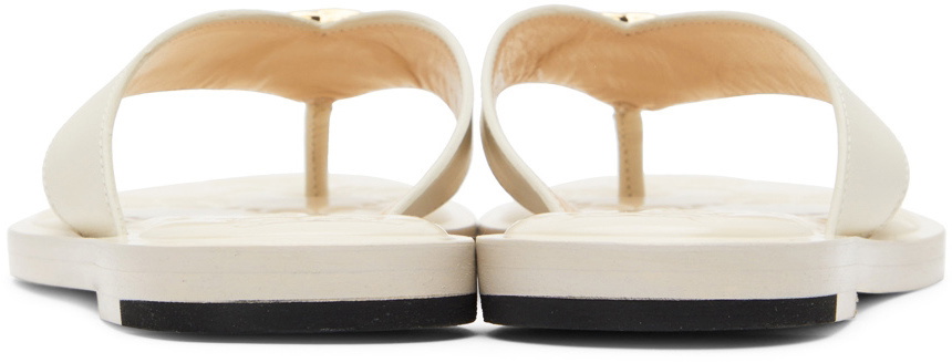 Gucci Off-White Interlocking G Flat Sandals Gucci