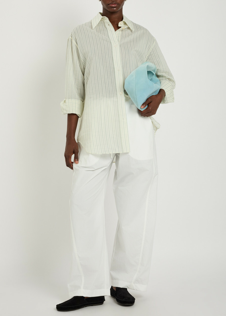 Studio Nicholson Drawstring Straight-leg Cotton Trousers White