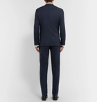 Hugo Boss - Navy Slim-Fit Checked Virgin Wool Suit - Blue