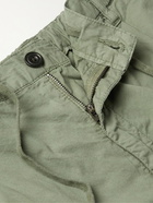 Hartford - Tanker Slim-Fit Tapered Pleated Cotton-Twill Drawstring Trousers - Green