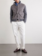 Brunello Cucinelli - Suede and Knitted Cashmere Jacket - Gray
