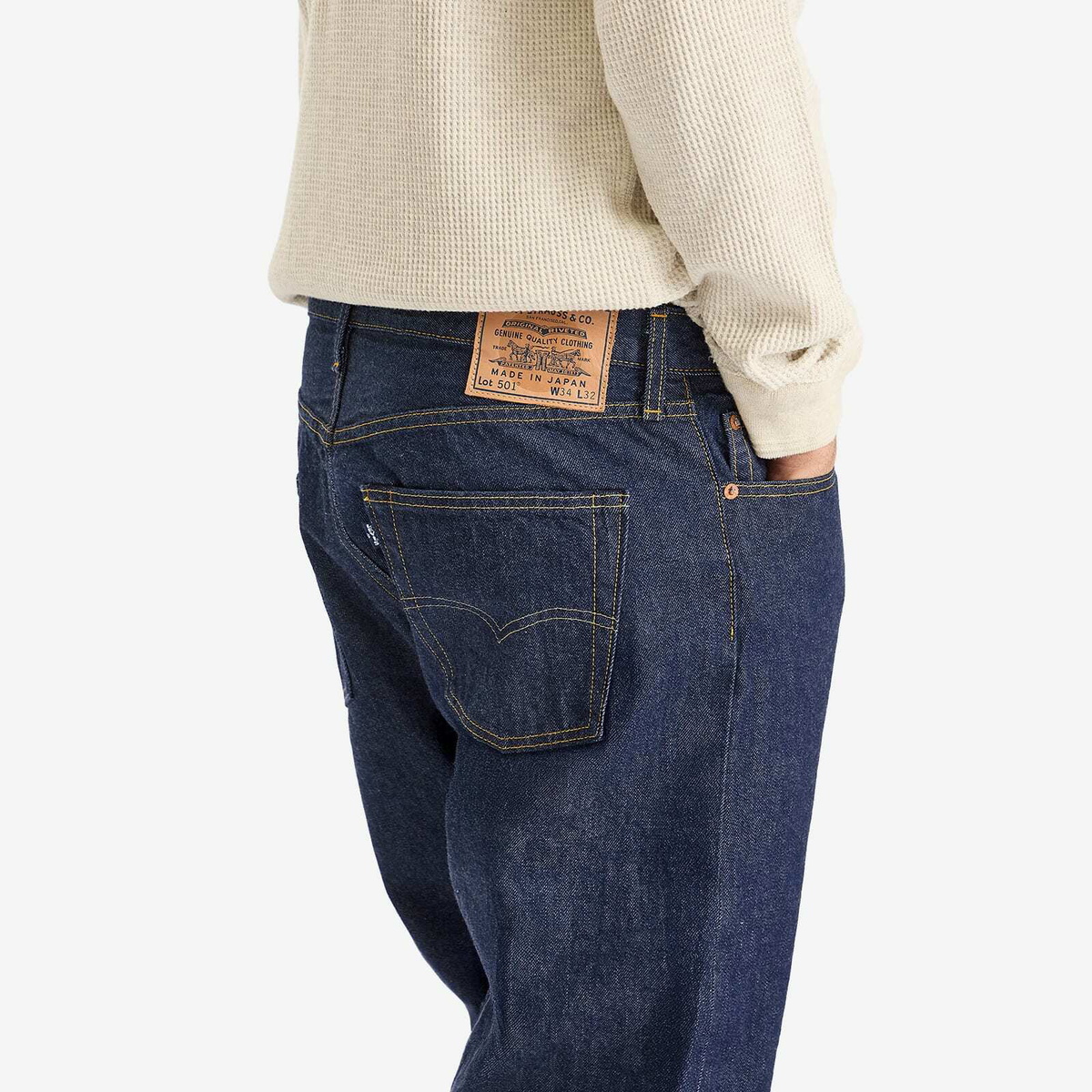 Levi's Men's Blue Tab 1980s 501 Selvedge Jeans in Mij Dark