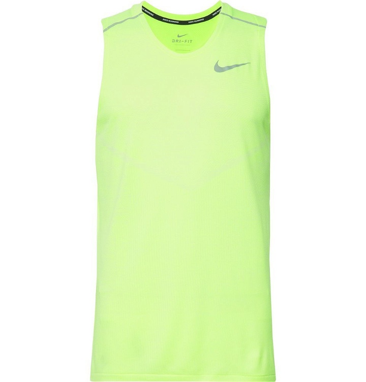 Photo: Nike Running - TechKnit Cool Dri-FIT Tank Top - Bright green