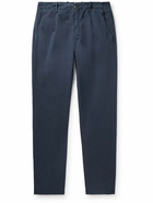 Incotex - Tapered Pleated Stretch-Cotton Trousers - Blue