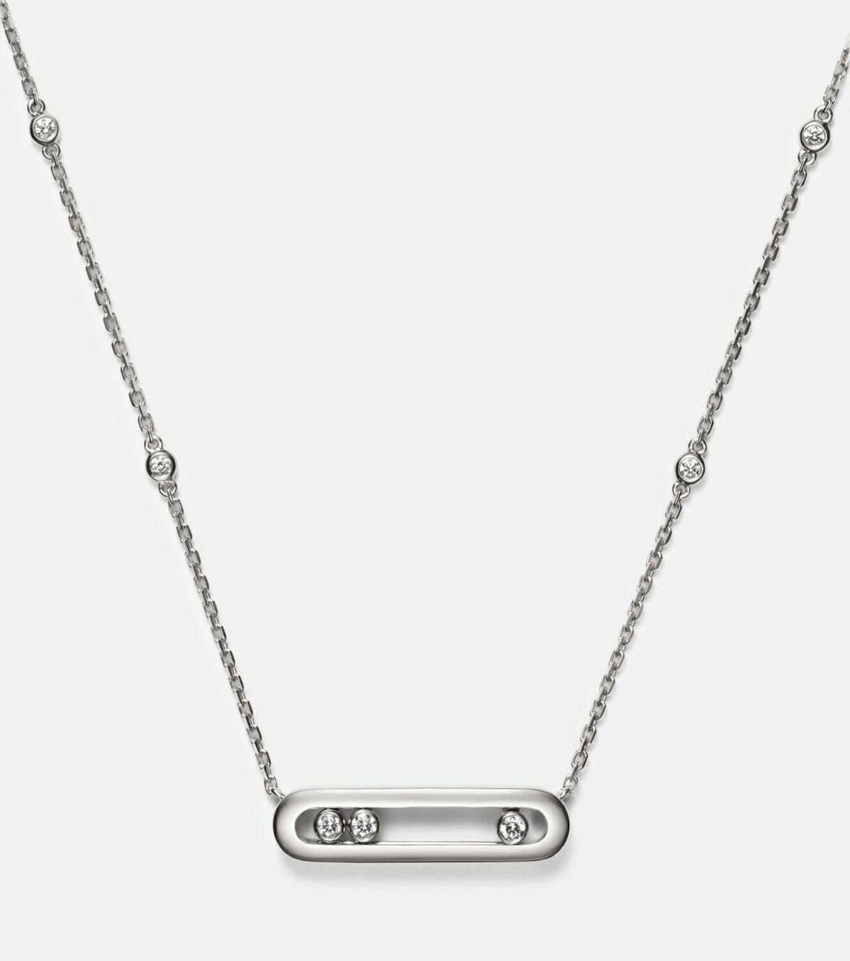 Messika Baby Move 18kt white gold necklace with diamonds
