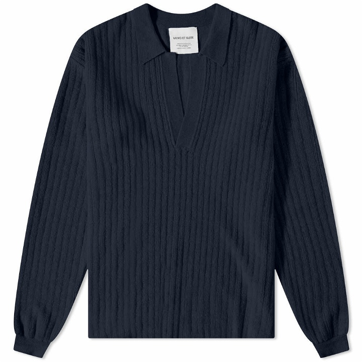 Photo: A Kind of Guise Men's Nikiski Knit Polo Shirt in Shady Navy