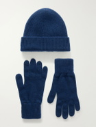Johnstons of Elgin - Ribbed Gloves and Beanie Cashmere Set