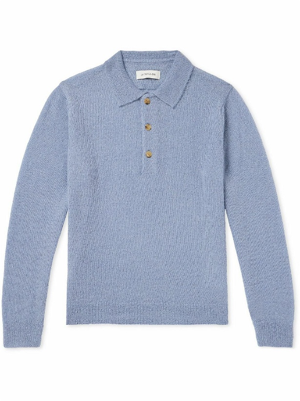 Photo: LE 17 SEPTEMBRE - Pointelle-Knit Polo Shirt - Blue