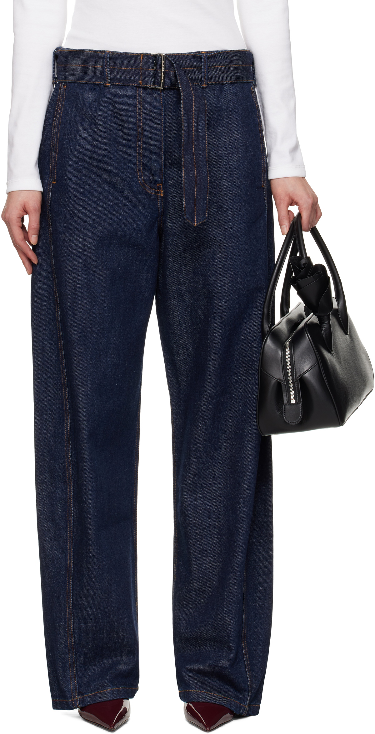 デニム・ジーパン MAGDA BUTRYM Woman Jeans Navy 105722 NAVY Low waist straight leg denim in navy