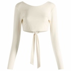 TALA Women's Tie Reversible Long Sleeve Top in Coconut Milk