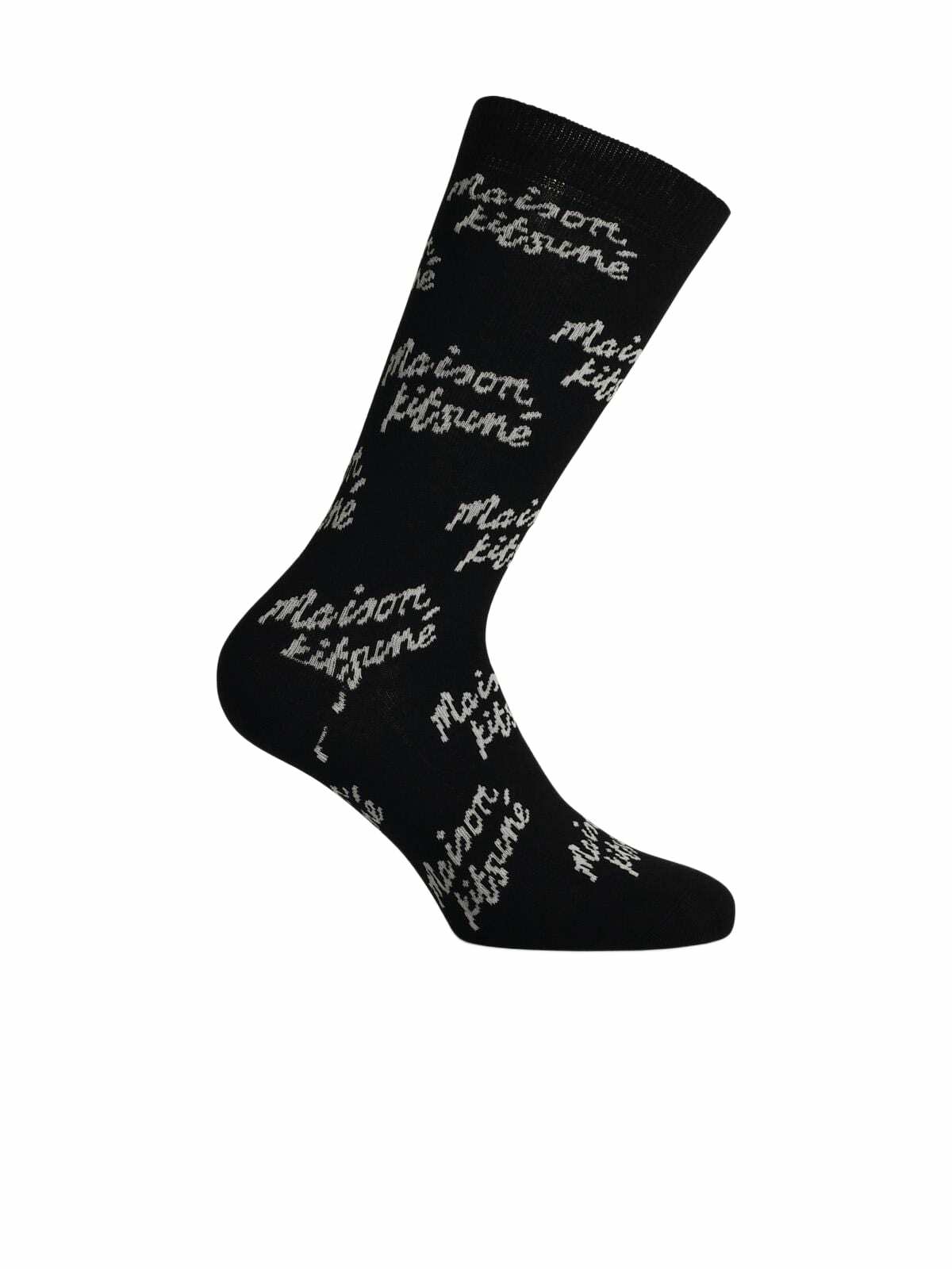 Maison Kitsuné Black Cotton Blend Socks