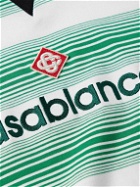 Casablanca - Slim-Fit Logo-Detailed Striped Cotton T-Shirt - Green