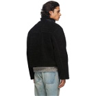 Reese Cooper Black Sherpa Zip-Up Sweater