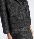 Erdem Cropped embroidered wool-blend jacket