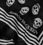 ALEXANDER MCQUEEN - Fringed Logo-Print Modal Scarf - Black