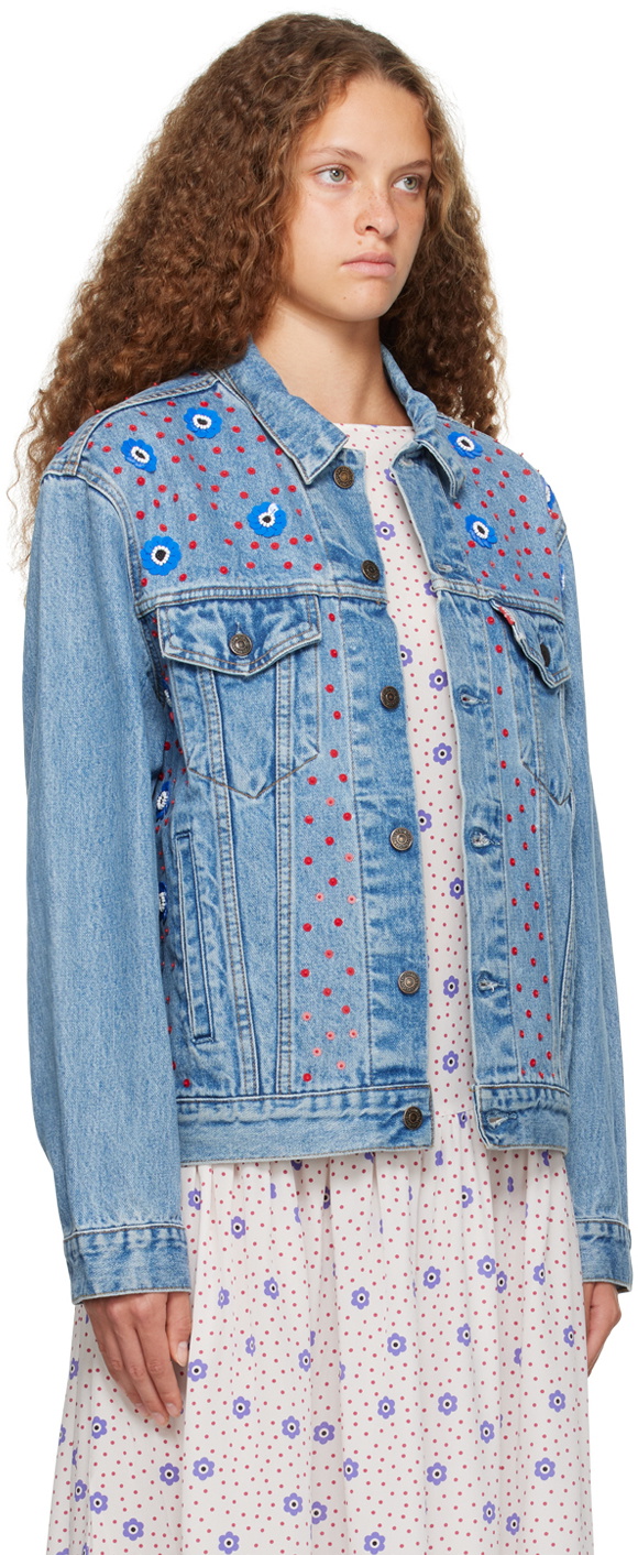 Caro Editions Blue Daisy Denim Jacket