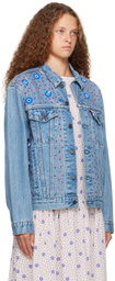 Caro Editions Blue Daisy Denim Jacket