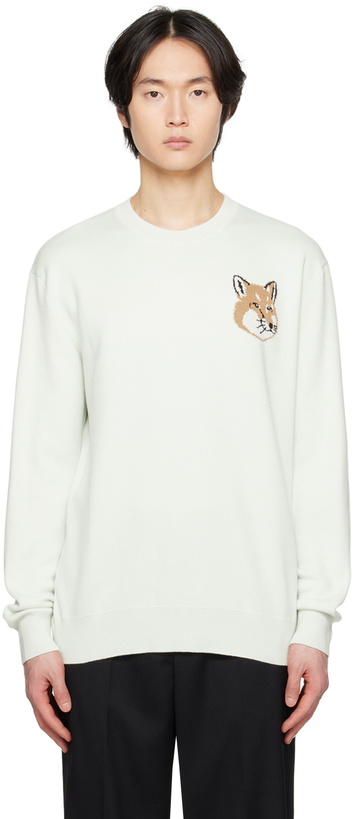 Photo: Maison Kitsuné Blue Mini Fox Head Sweater