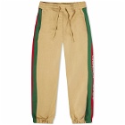 Gucci Men's Tape Sweat Pants in Camel Mix