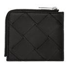 Bottega Veneta Black Small Intrecciato Zip Around Wallet