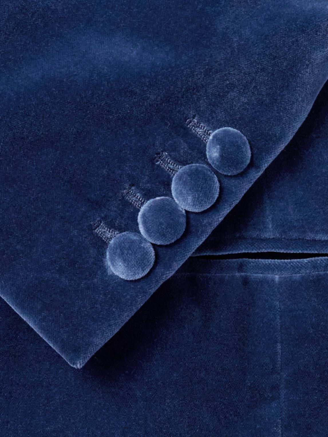 Kingsman - Cotton-Velvet Tuxedo Jacket - Blue
