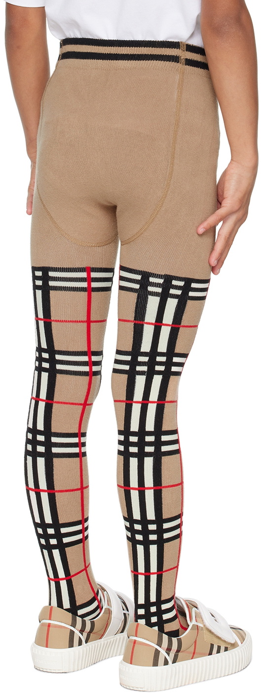 Burberry Kids Beige Check Tights Burberry