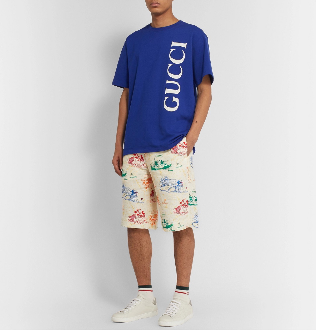 Gucci - Wide-Leg Printed Linen Shorts - Neutrals Gucci